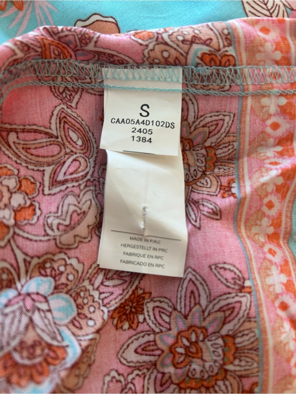 CUPSHE Coral/Turquoise Bohemian Floral Maxi Dress Size S, NWOT - Picture 4 of 5